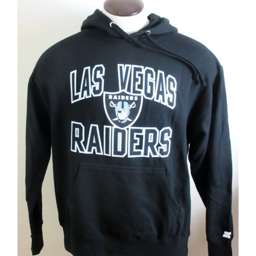 NFL Las Vegas Raiders Starter Men's Hoodie Sweatshirt Black Silver NWT - Picture 3 of 9